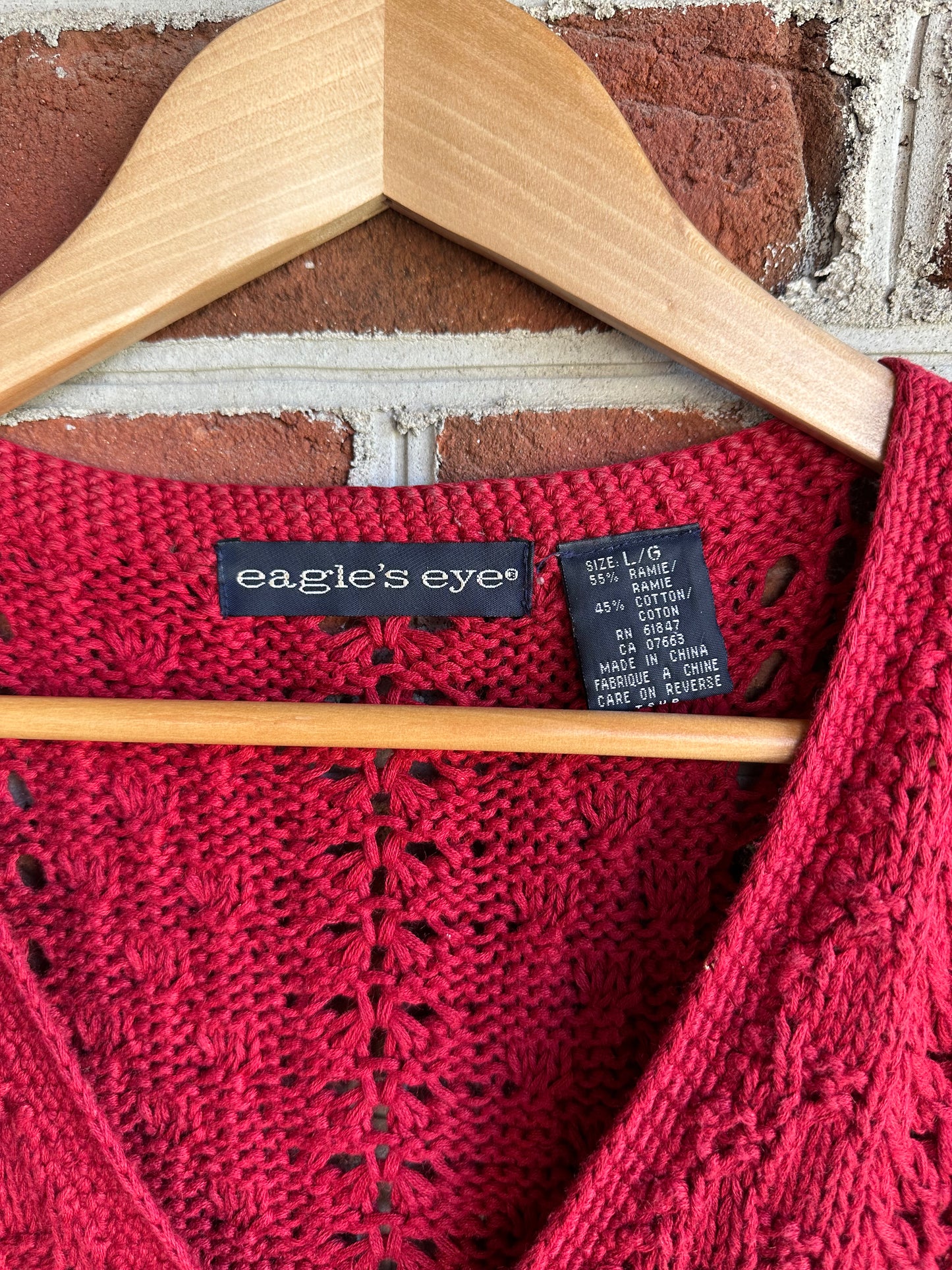 Red Knit Button Vest