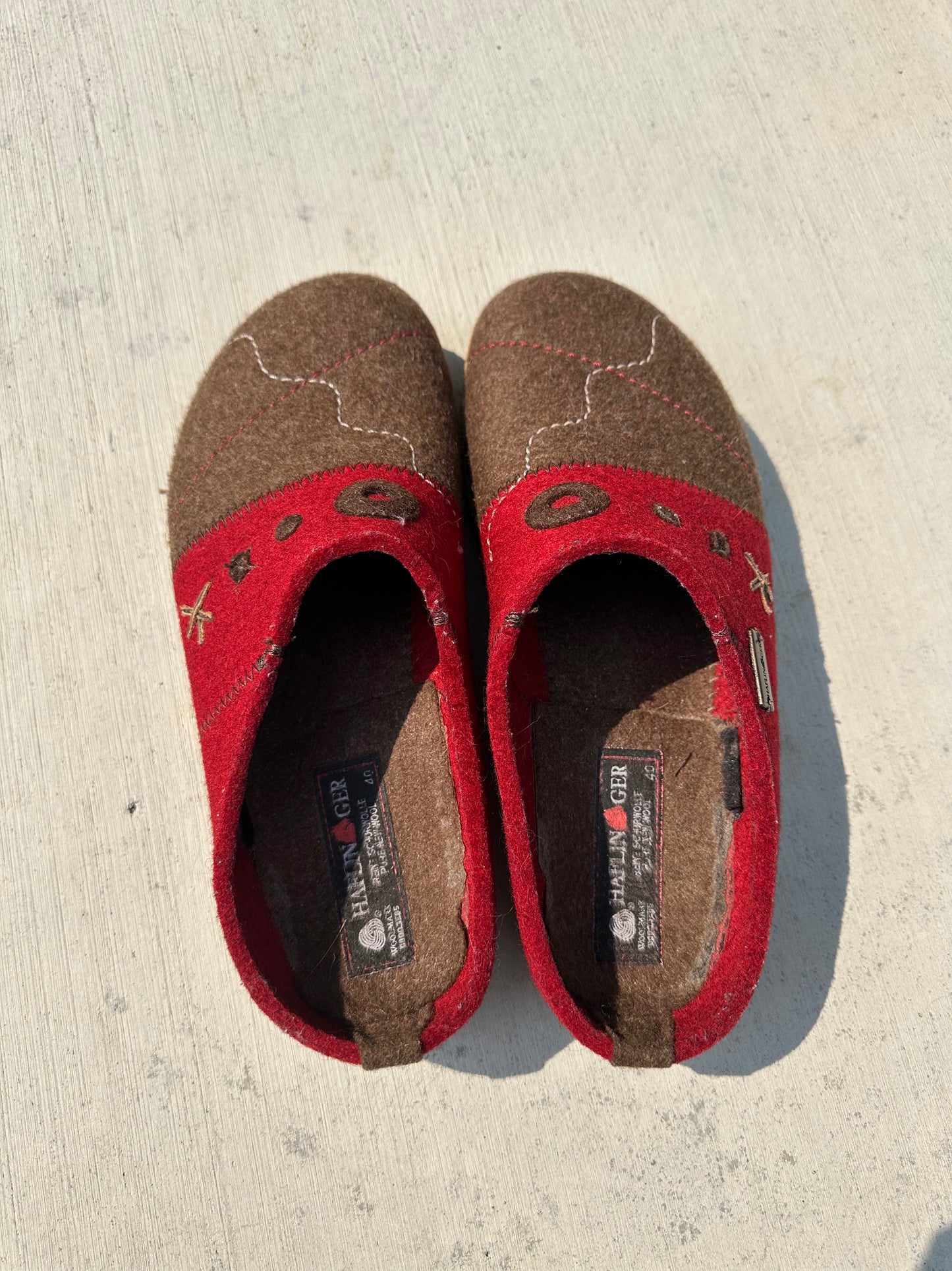Haflinger wool clogs